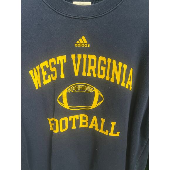 University West Virginia Y2K Adidas Pullover Sweatshirt Sz Small Unisex Women - Picture 3 of 6